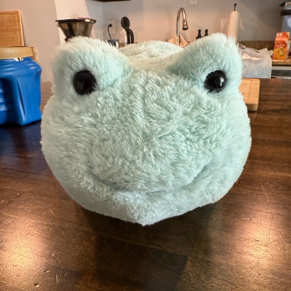 Plush Frog Toy- mint green/turquoise
